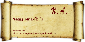 Nagy Arián névjegykártya